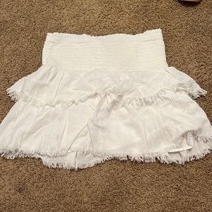 Aerie Flowy White Layered Skirt